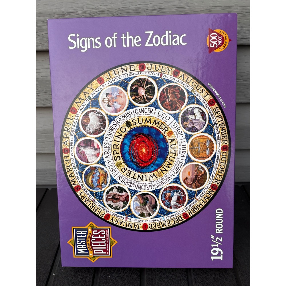 MasterPieces Signs of the Zodiac 500 Piece Round Jigsaw Puzzle Caroline Halliday